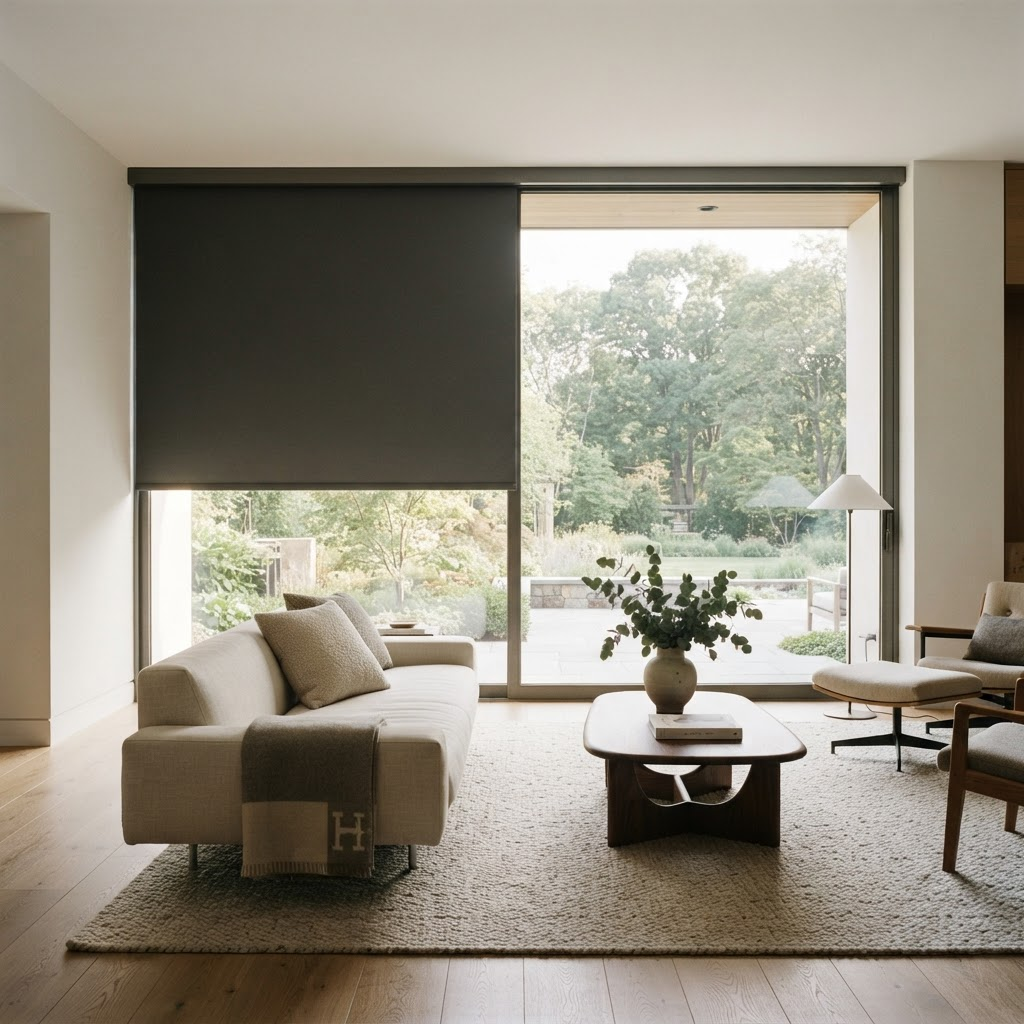 Roller Shades — Clean, architectural lines — the modern standard.